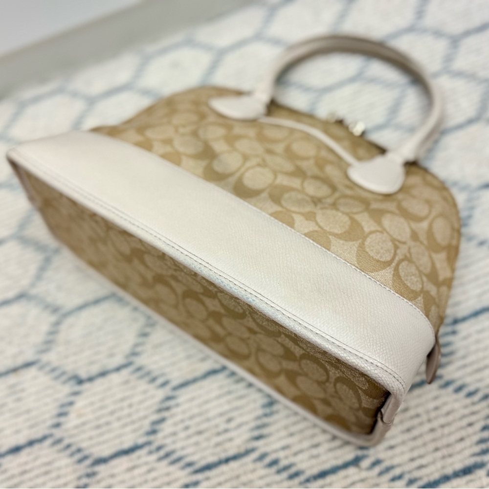 COACH Y2K Everyday Signature Monogram Coated Canvas Peyton Cora Dome Satchel Bag - Picture 10 of 16